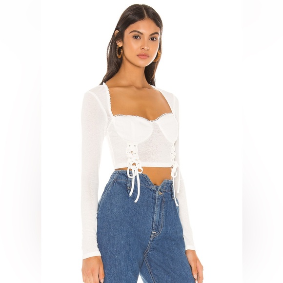 Superdown Aniah Lace Up Top - Picture 2 of 5